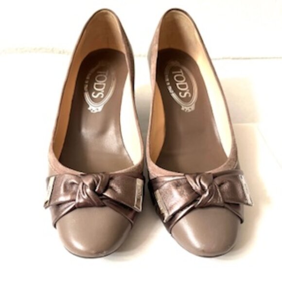 TOD’S Leather Taupe shoes, Made in Italy.  36 women’s size. - Picture 1 of 7